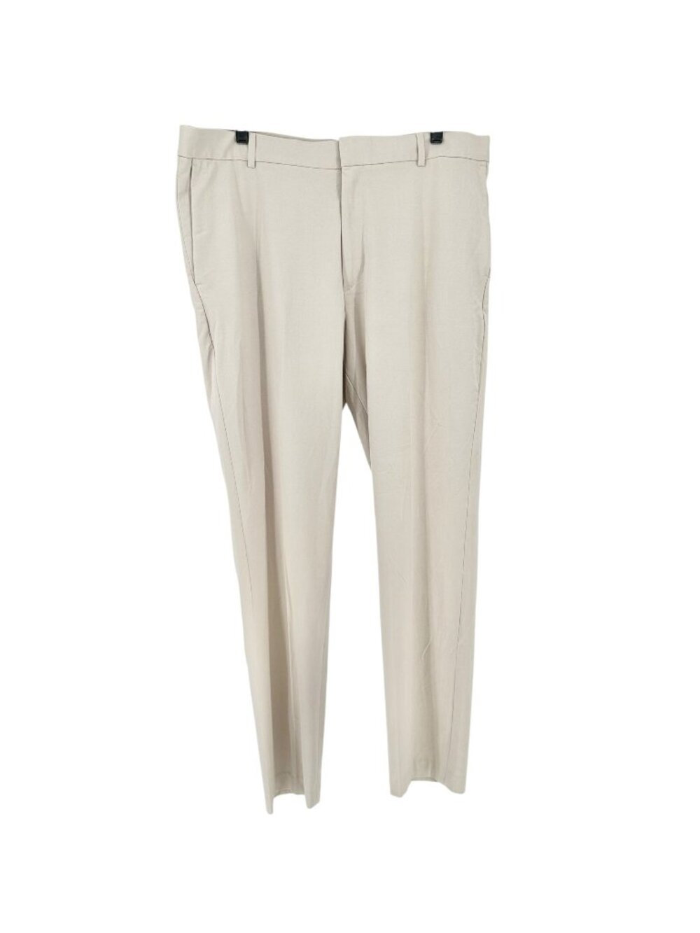 Mens Slim Fit Beige Dress Pants Size 38 Polyester Blend Classic Office Style H&M